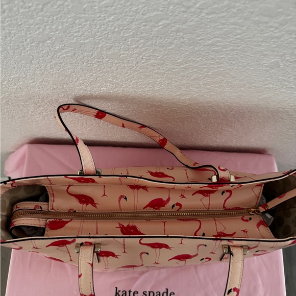 Kate Spade Grainy Vinyl Flamingo Tote Bag - Picture 4 of 7